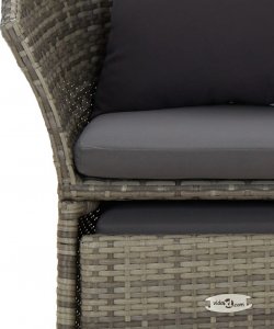 vidaXL vidaXL 2-cz. zestaw wypoczynkowy do ogrodu, poduszki, szary, rattan PE 8