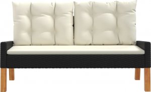 vidaXL 4-cz ogrodowy zestaw wypoczynkowy, poduszki, polirattan, drewno 4