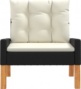 vidaXL 4-cz ogrodowy zestaw wypoczynkowy, poduszki, polirattan, drewno 6