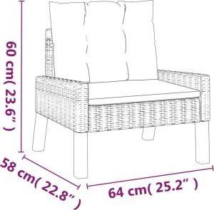 vidaXL 4-cz ogrodowy zestaw wypoczynkowy, poduszki, polirattan, drewno 10