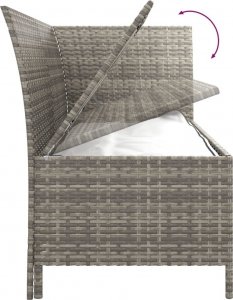 vidaXL vidaXL 4-cz. zestaw wypoczynkowy do ogrodu, poduszki, szary rattan PE 9