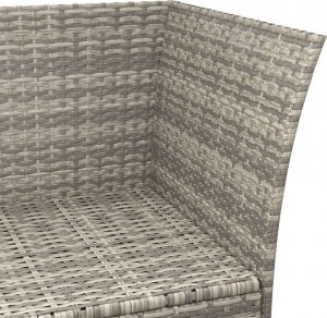 vidaXL vidaXL 4-cz. zestaw wypoczynkowy do ogrodu, poduszki, szary rattan PE 10