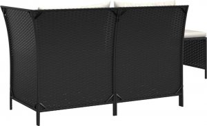 vidaXL vidaXL 3-cz. zestaw wypoczynkowy do ogrodu, poduszki, czarny rattan PE 5