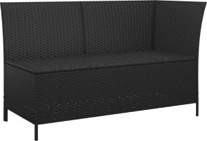vidaXL vidaXL 3-cz. zestaw wypoczynkowy do ogrodu, poduszki, czarny rattan PE 6