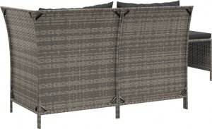 vidaXL vidaXL 3-cz. zestaw wypoczynkowy do ogrodu, poduszki, szary rattan PE 5