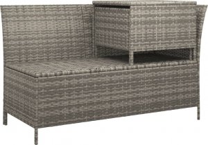 vidaXL vidaXL 3-cz. zestaw wypoczynkowy do ogrodu, poduszki, szary rattan PE 7