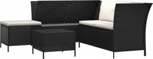 vidaXL vidaXL 4-częściowy zestaw wypoczynkowy z poduszkami, polirattan 3