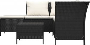 vidaXL vidaXL 4-częściowy zestaw wypoczynkowy z poduszkami, polirattan 4