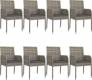 vidaXL 9-cz. zestaw wypoczynkowy do ogrodu, poduszki, czarno-szary 4