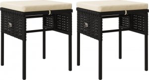 vidaXL vidaXL 6-cz. zestaw wypoczynkowy do ogrodu, poduszki, czarny rattan PE 7