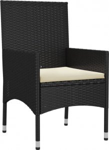 vidaXL vidaXL 6-cz. zestaw wypoczynkowy do ogrodu, poduszki, czarny rattan PE 10