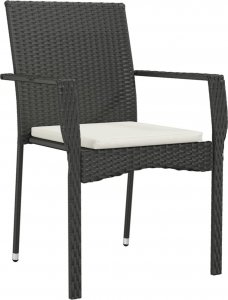 vidaXL vidaXL 5-cz. zestaw wypoczynkowy do ogrodu, poduszki, czarny rattan PE 5