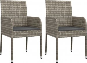 vidaXL vidaXL 3-cz. zestaw wypoczynkowy do ogrodu, poduszki, czarno-szary 4