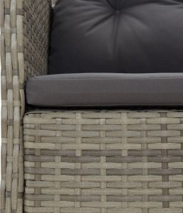 vidaXL vidaXL 2-cz. zestaw wypoczynkowy do ogrodu, poduszki, szary, rattan PE 7