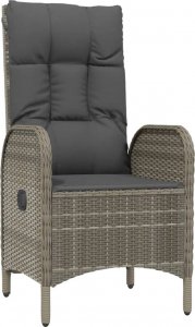 vidaXL vidaXL 9-cz. zestaw wypoczynkowy do ogrodu, poduszki, czarno-szary 7