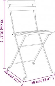 vidaXL vidaXL 3-cz. zestaw mebli bistro, składany, lite drewno tekowe i stal 9