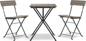 vidaXL vidaXL 3-częściowy zestaw mebli bistro, szary, polirattan 2