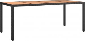 vidaXL vidaXL 9-cz. zestaw mebli ogrodowych, czarny, polirattan i akacja 6