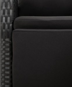 vidaXL vidaXL 9-cz. zestaw mebli ogrodowych, czarny, polirattan i akacja 7