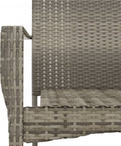 vidaXL vidaXL 5-cz. zestaw mebli ogrodowych, poduszki, czarno-szary rattan PE 8