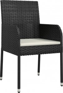 vidaXL 9-cz. zestaw mebli ogrodowych z poduszkami, czarny rattan PE 5