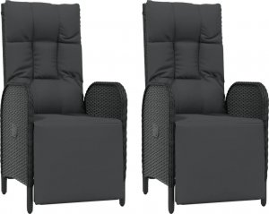 vidaXL vidaXL 9-cz. zestaw mebli ogrodowych z poduszkami, czarny rattan PE 5