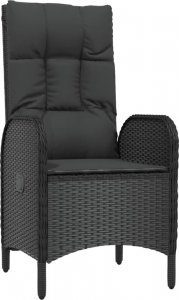 vidaXL vidaXL 9-cz. zestaw mebli ogrodowych z poduszkami, czarny rattan PE 7