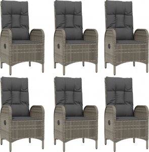 vidaXL vidaXL 7-cz. zestaw mebli ogrodowych, poduszki, czarno-szary rattan PE 4