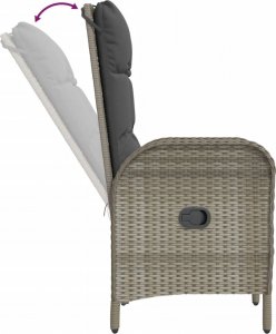 vidaXL vidaXL 7-cz. zestaw mebli ogrodowych, poduszki, czarno-szary rattan PE 6