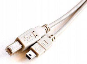 Kabel USB Voko USB-B - miniUSB 1.8 m Beżowy (usbmini/druk) 2