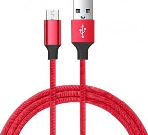 Kabel USB Vayox USB-A - microUSB 1.5 m Czerwony (BX8759) 1