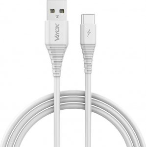 Kabel USB Vayox USB-A - USB-C 1 m Biały (BX11031) 1