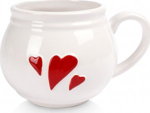 Orion Kubek ceramiczny biały serce 430 ml 1