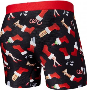 SAXX Bokserki męskie sportowe VOLT Boxer Brief świąteczna skarpeta czarne S 2