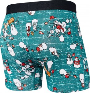 SAXX Bokserki męskie szybkoschnące VIBE Boxer Brief bałwany - zielony S 2