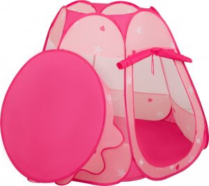 Selonis Namiot zamek NZ-100X z piłeczkami 6cm różowy: perła-szary-transparent-pudrowy róż 105x90cm/100piłek Zabawka namiot dla dzieci 3