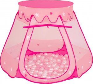 Selonis Selonis Namiot zamek NZ-100X z piłeczkami 6cm różowy: perła-transparent 105x90cm/100piłek Zabawka namiot dla dzieci 1
