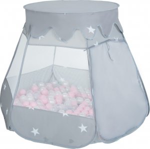 Selonis Selonis Namiot zamek NZ-100X z piłeczkami 6cm szary: babyblue-niebieski-perła 105x90cm/300piłek Zabawka namiot dla dzieci 5