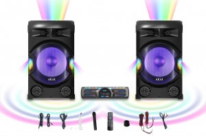 Kolumna Aiwa System głośników imprezowych BT ze wzmacniaczem AKAI Y3 Dual Speaker System 1