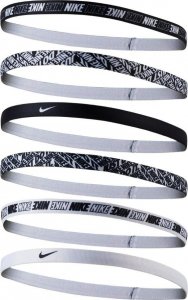 Nike Opaska do włosów Nike Printed Headbands 6 szt biało czarne (N.000.2545.176) 1