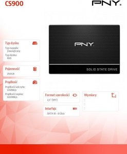 Dysk SSD PNY CS900 250GB 2.5" SATA III (SSD7CS900-250-RB) 3
