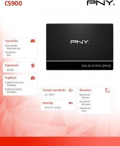 Dysk SSD PNY CS900 500GB 2.5" SATA III (SSD7CS900-500-RB) 6