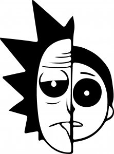Sticky Studio Naklejka RICK I MORTY TWARZ 15 cm 1