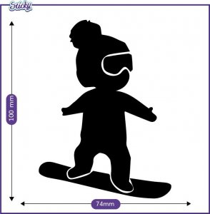 Sticky Studio Naklejka SNOWBOARD BABY na auto 10 cm 3