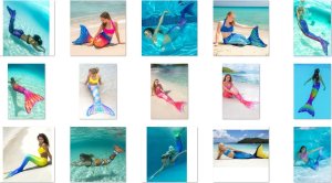 Master Kostium Syrenki Strój Kąpielowy MASTER 120 cm Blue 30