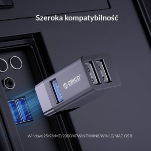 HUB USB Orico MINI-U32-BK-BP 3x USB-A 3.0 (MINI-U32-BK-BP) 6