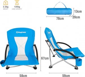 King Camp Krzesło Turystyczne Kempingowe Wędkarskie Składane KING CAMP Blue Niskie 2