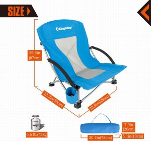 King Camp Krzesło Turystyczne Kempingowe Wędkarskie Składane KING CAMP Blue Niskie 3