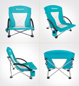 King Camp Krzesło Turystyczne Kempingowe Wędkarskie Składane KING CAMP Cyan Niskie 4