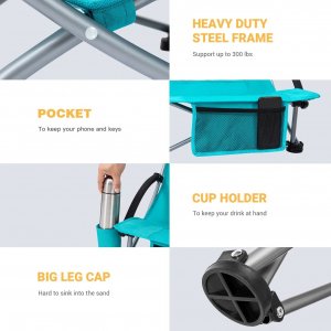 King Camp Krzesło Turystyczne Kempingowe Wędkarskie Składane KING CAMP Cyan Wysokie 3